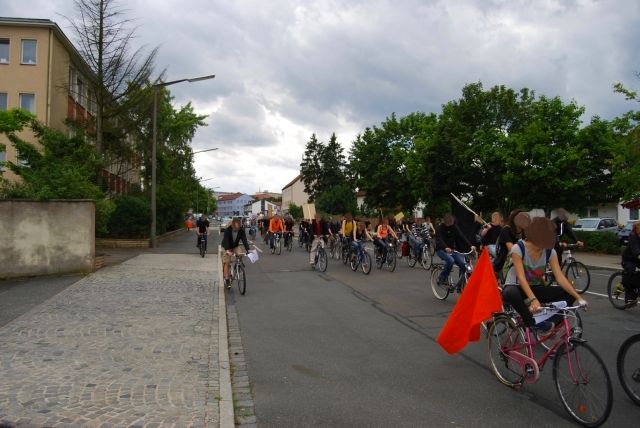 Fahrraddemo gegen Ausreiselager ca. 2009